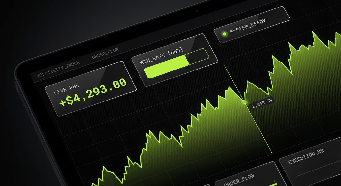 Real-time trading dashboard showing live analytics and performance metrics